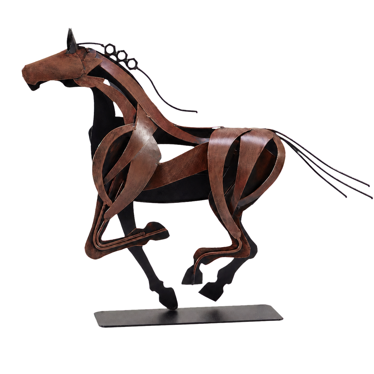 Hand-finished metal horse sculpture
